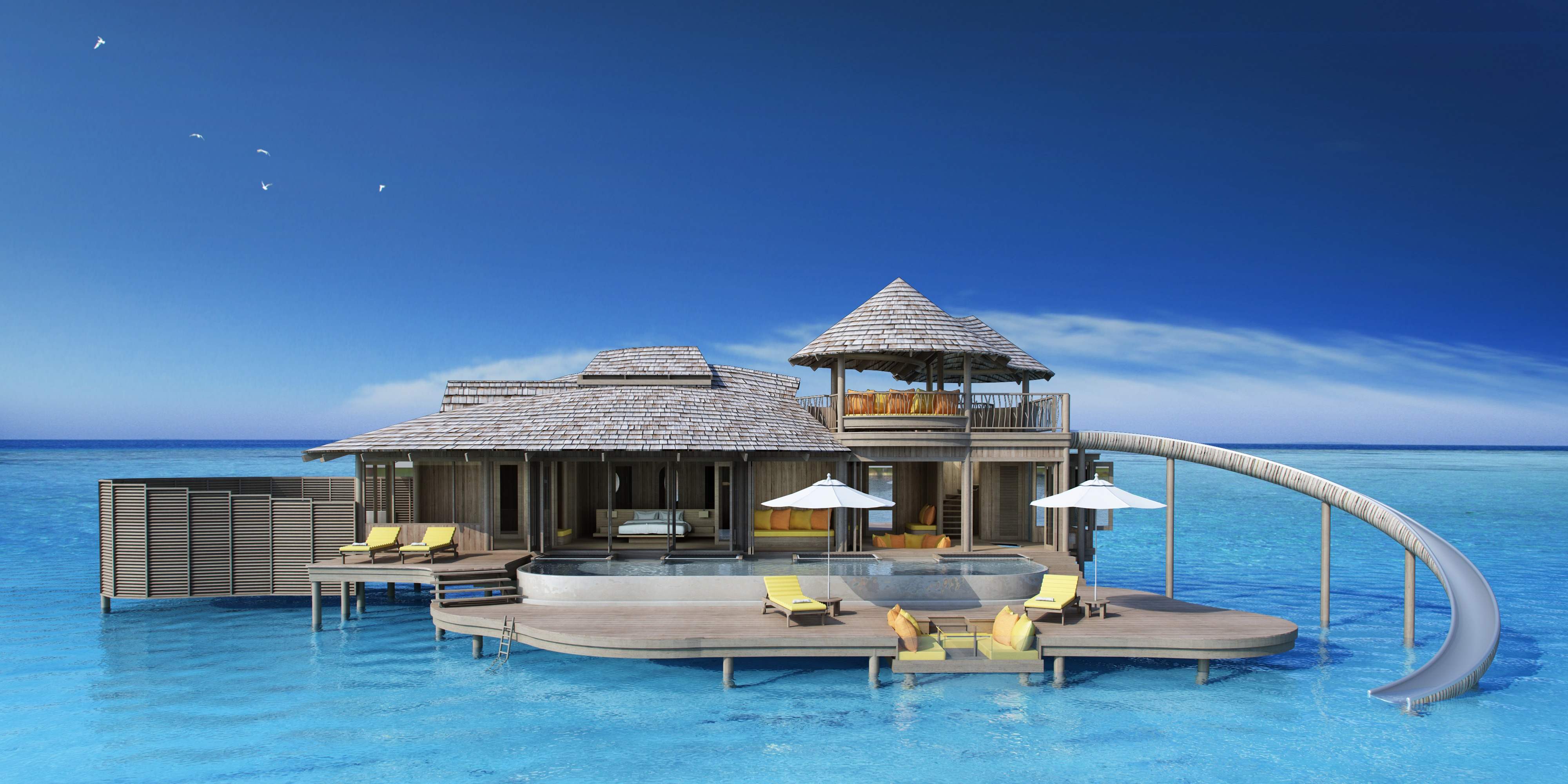 马尔代夫带泳池的私人水上别墅 | 马尔代夫库达呼拉岛四季度假酒店